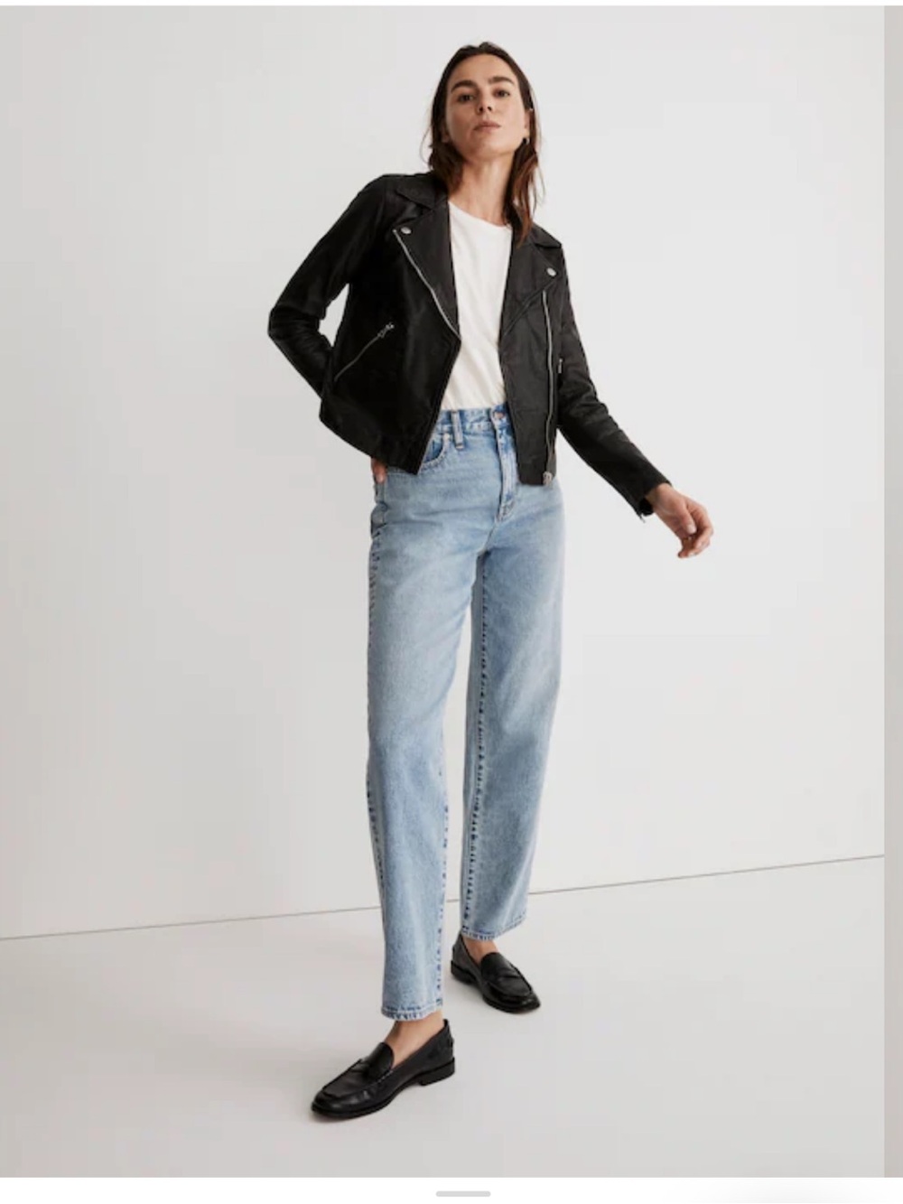 Madewell Washed Leather Motorcycle Jacket - Picture 3 of 8